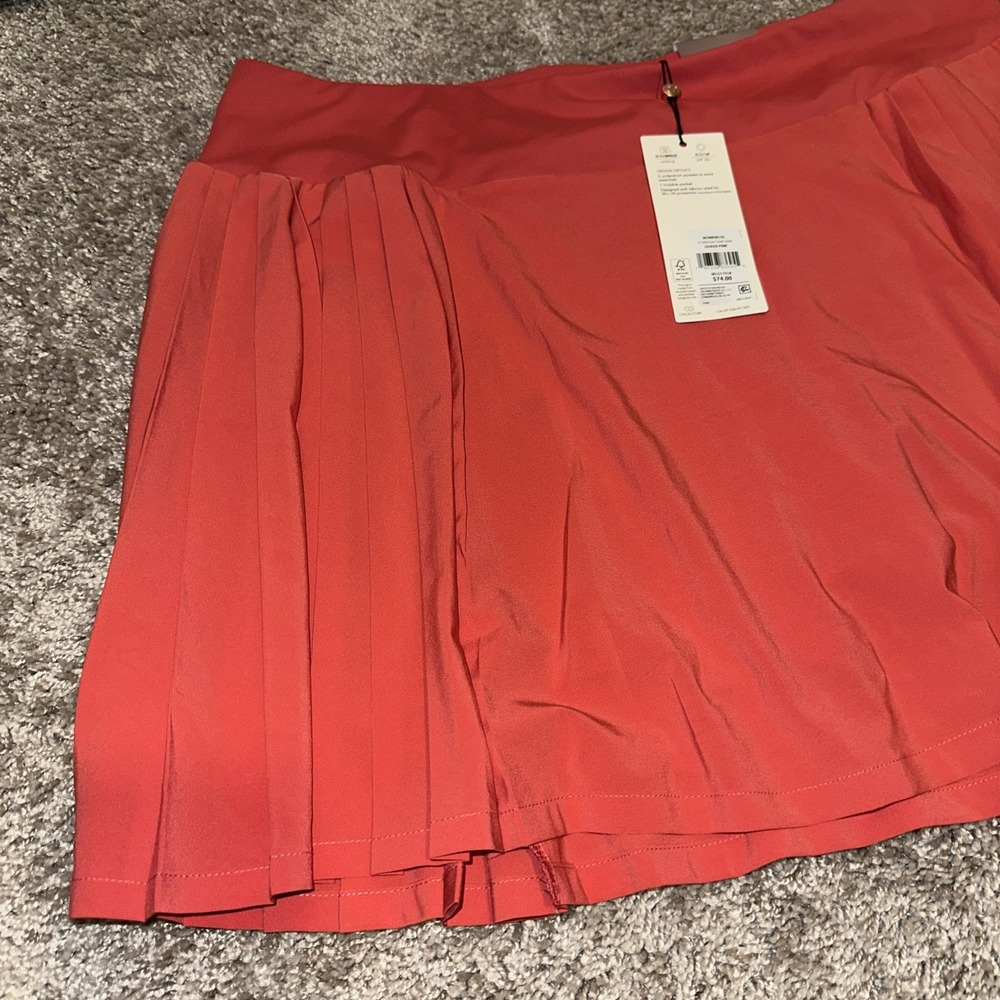 CALIA By Carrie Underwood Women's 14" Side Pleat Guava Pink Golf Skort XL - Picture 2 of 6